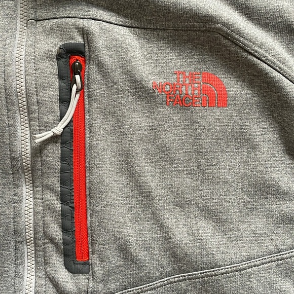 The North Face Fleece Jacket - Gray with Orange accents - EUC - Large - Picture 4 of 6